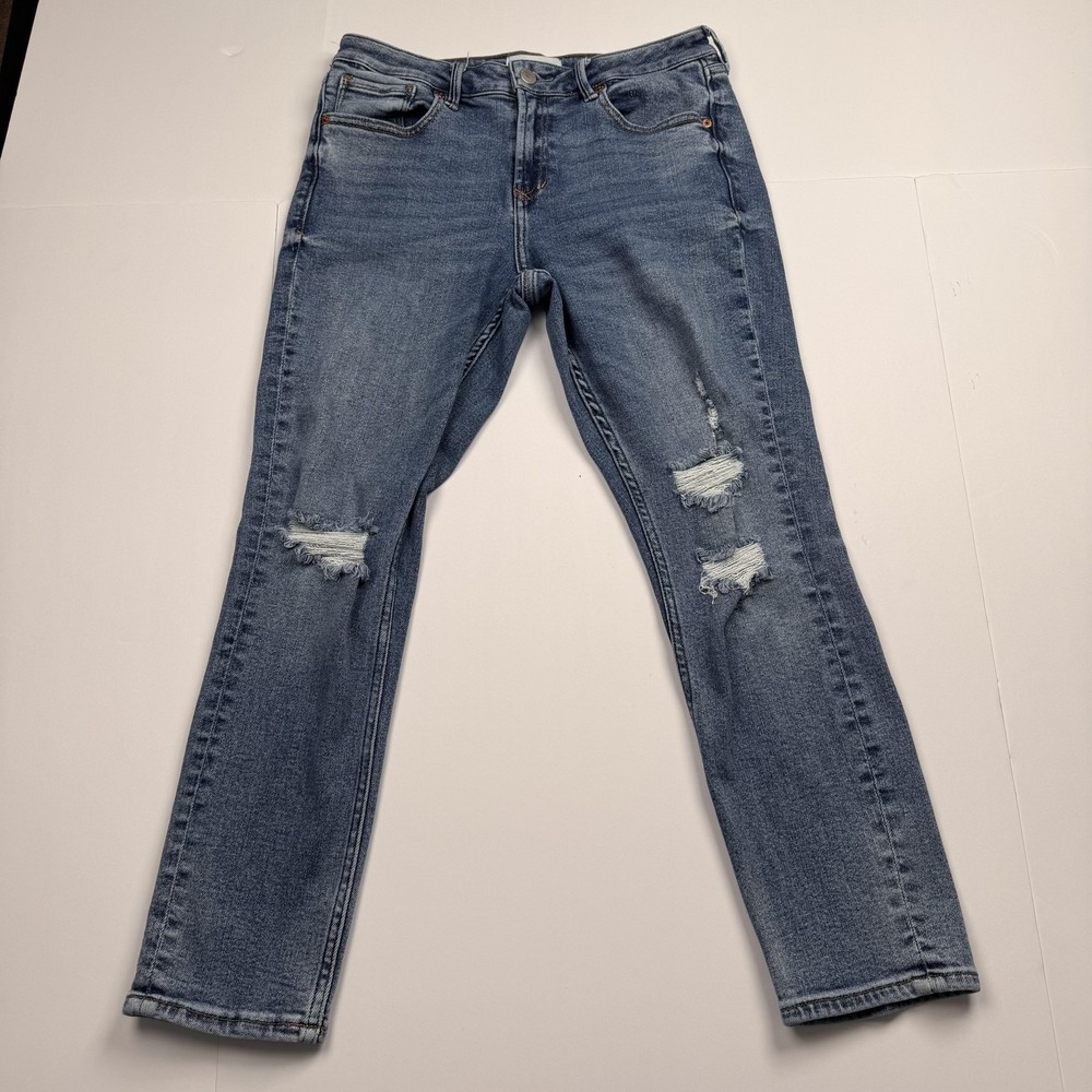 Dear John Aiden Jeans Womens 29 (29x25) Blue Slim Girlfriend Distressed Denim